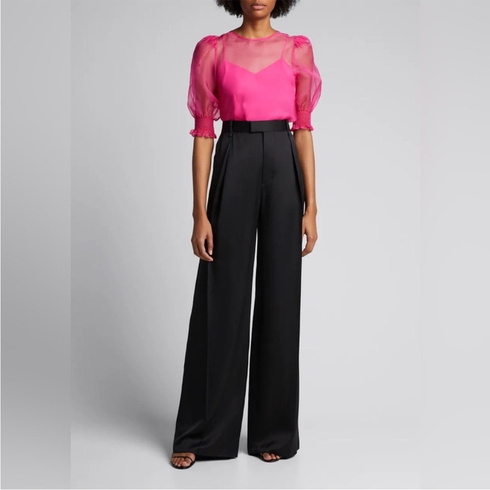 Cinq A Sept Katerina Silk Organza Top 100% Pink S… - image 2